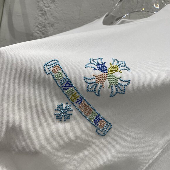 Chrome Hearts Rhinestone-Appliquéd White Long-Sleeved Shirt - Picture 2 of 8